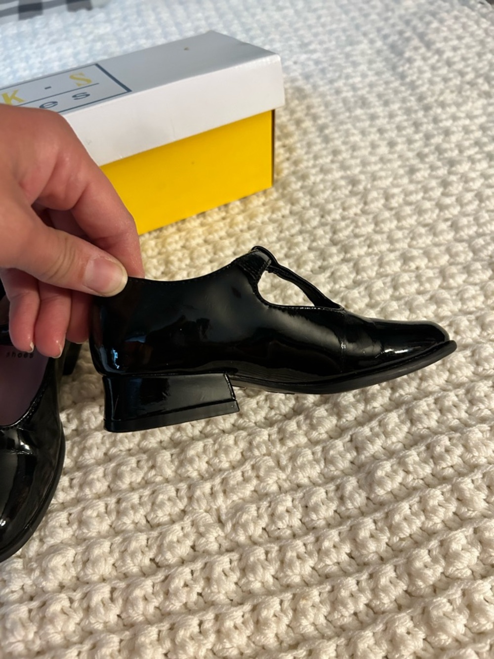 audrey Black Patent T-Strap Mary Janes with Pink Insole - Picture 11 of 13
